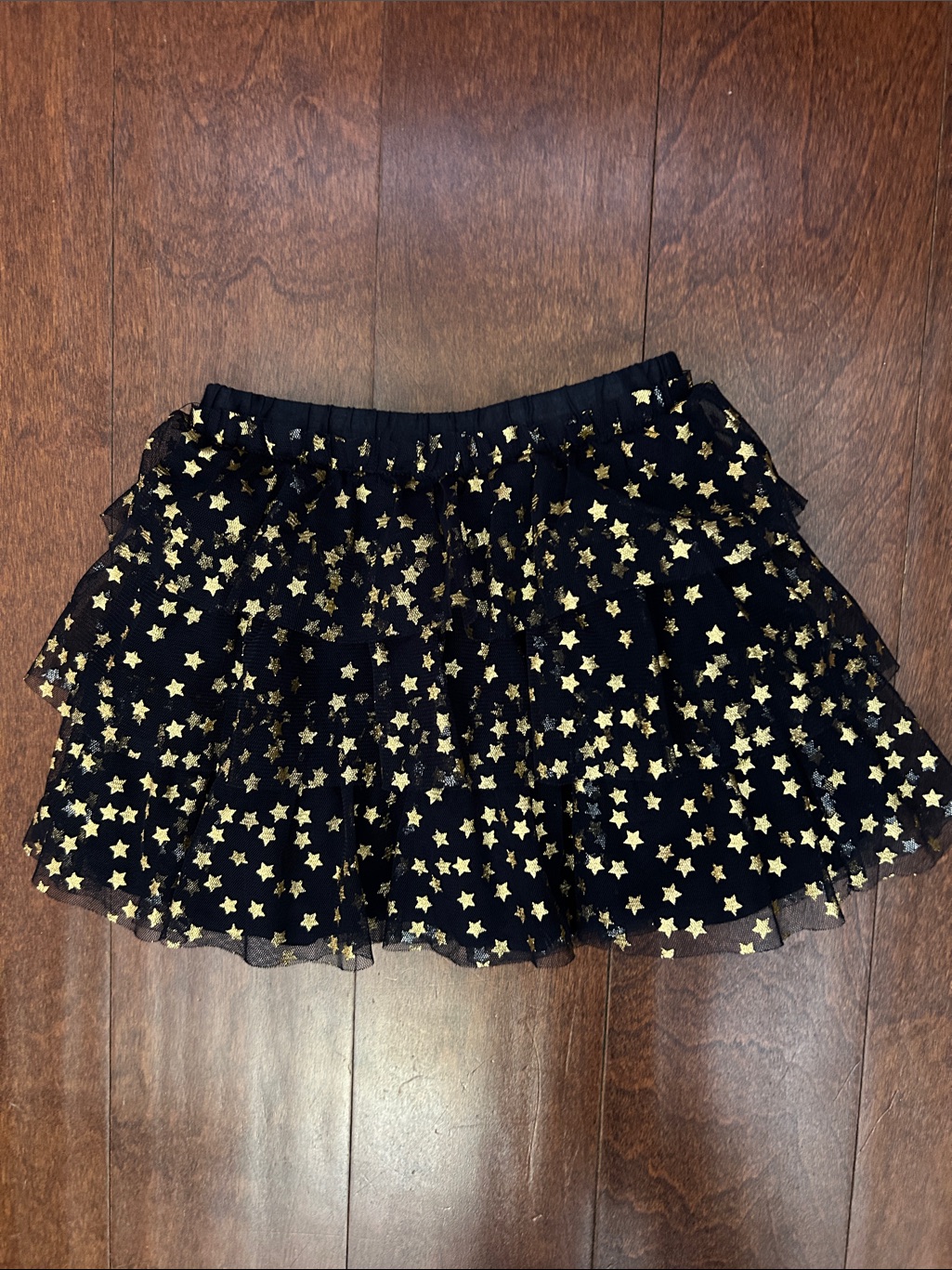 Gap Kid’s Navy Layered Tulle Skirt With Metallic Gold Star Accents, Size 2yrs